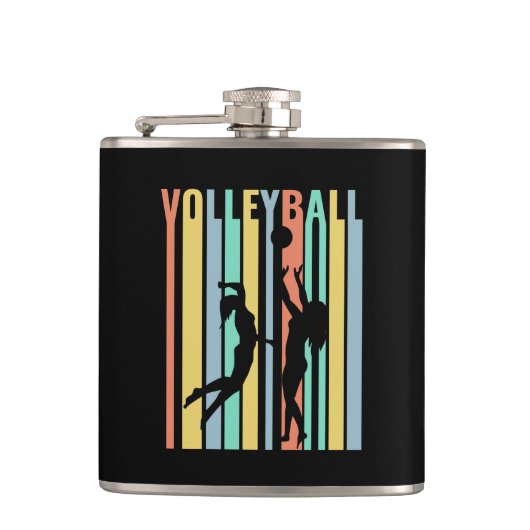 Volleybal Beachvolleyball Retro Heupfles (Voorkant)