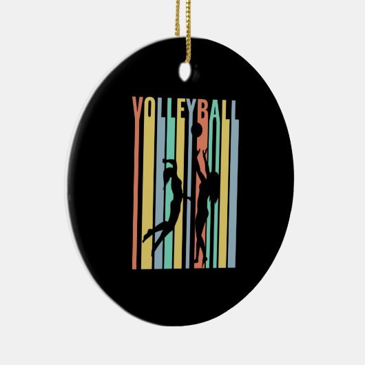Volleybal Beachvolleyball Retro Keramisch Ornament (Rechts)