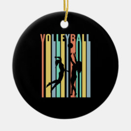 Volleybal Beachvolleyball Retro Keramisch Ornament