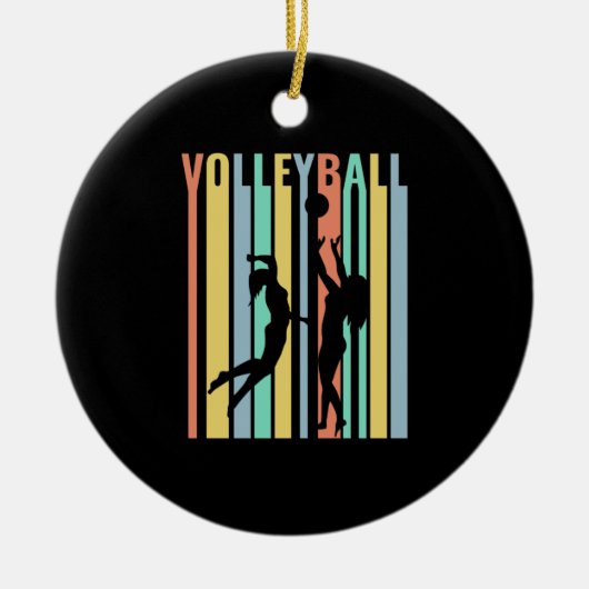 Volleybal Beachvolleyball Retro Keramisch Ornament (Voorkant)