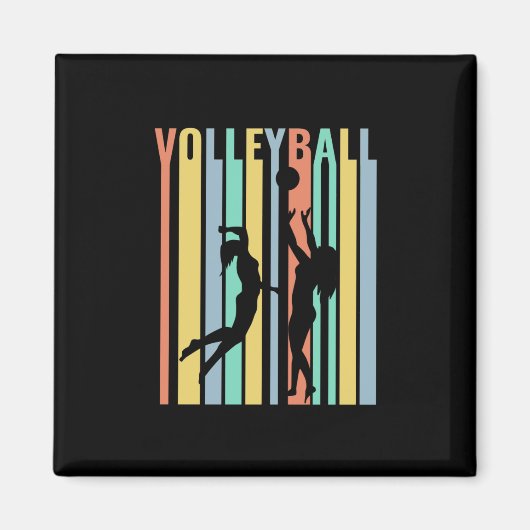 Volleybal Beachvolleyball Retro Magneet (Voorkant)
