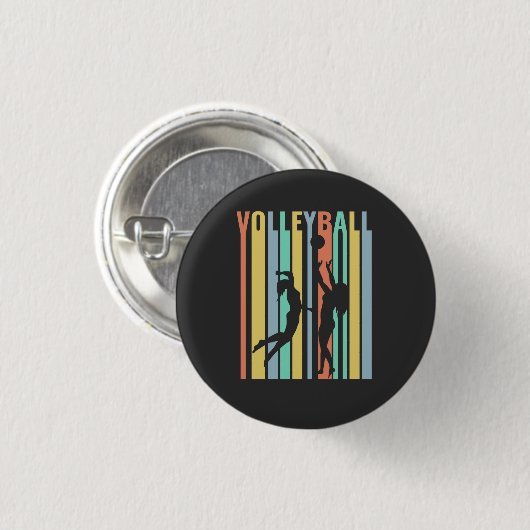 Volleybal Beachvolleyball Retro Ronde Button 3,2 Cm (Voorkant /achterkant)