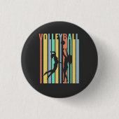 Volleybal Beachvolleyball Retro Ronde Button 3,2 Cm (Voorkant)