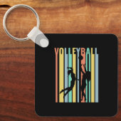 Volleybal Beachvolleyball Retro Sleutelhanger (Voorkant)