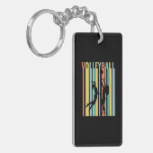 Volleybal Beachvolleyball Retro Sleutelhanger (Voorkant Links)