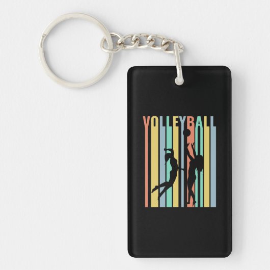 Volleybal Beachvolleyball Retro Sleutelhanger (Voorkant)