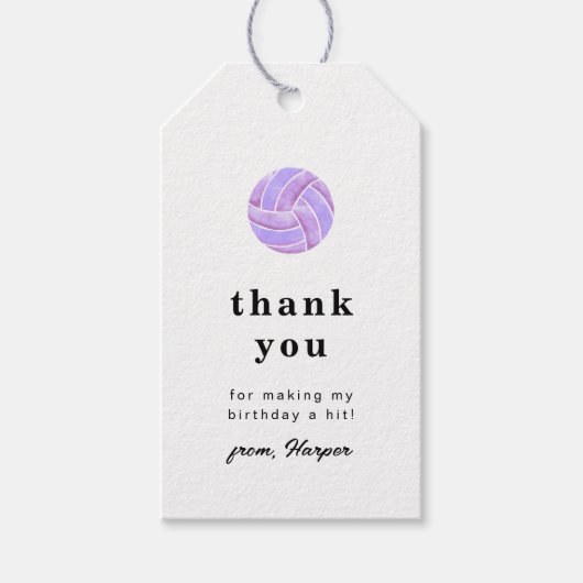 Volleybal bedankkaart cadeaulabel (Voorkant)