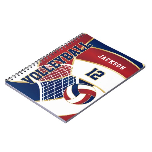 Volleybal bij de marine, rood en wit notitieboek (Linkerzijde)