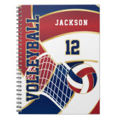 Volleybal bij de marine, rood en wit notitieboek (Voorkant)