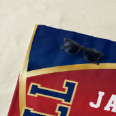 Volleybal bij de marine, rood en wit strandlaken (In situ)