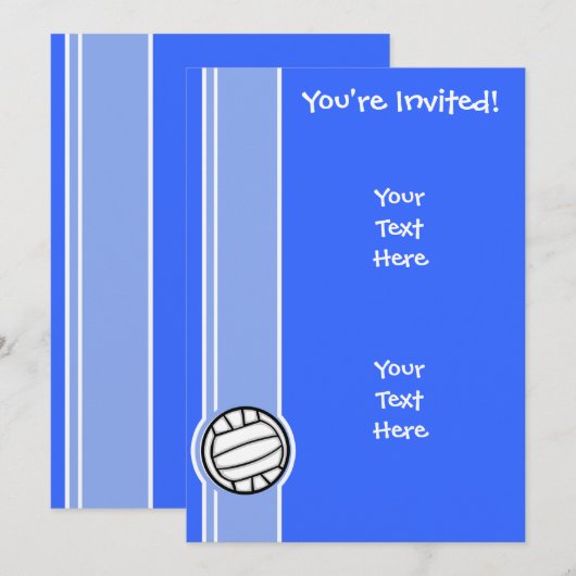 Volleybal; Blauw Kaart (Voorkant / Achterkant)