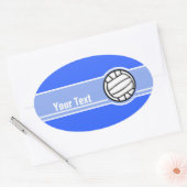 Volleybal; Blauw Ovale Sticker (Envelop)