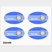 Volleybal; Blauw Ovale Sticker (Vel)