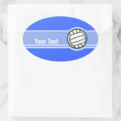 Volleybal; Blauw Ovale Sticker (Tas)