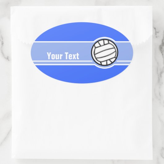 Volleybal; Blauw Ovale Sticker (Tas)
