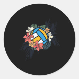 Volleybal Bloem Hibiscus Vrouwelijk Meisje Power C Ronde Sticker
