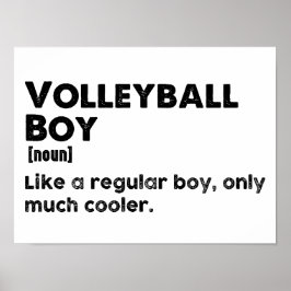 Volleybal Boy Funny Definitie Poster