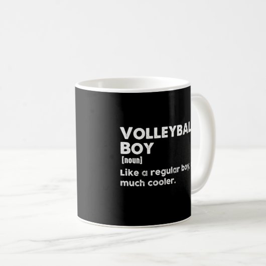 Volleybal Boy Funny Dictionary Definitie Koffiemok (Voorkant rechts)