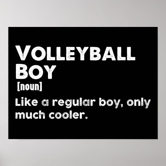 Volleybal Boy Funny Dictionary Definitie Poster (Voorkant)