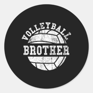Volleybal broeder voor mannen en Kinderen Ronde Sticker