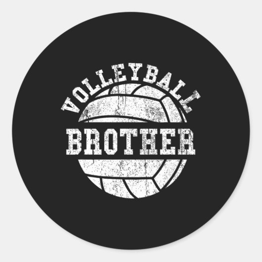 Volleybal broeder voor mannen en Kinderen Ronde Sticker (Voorkant)