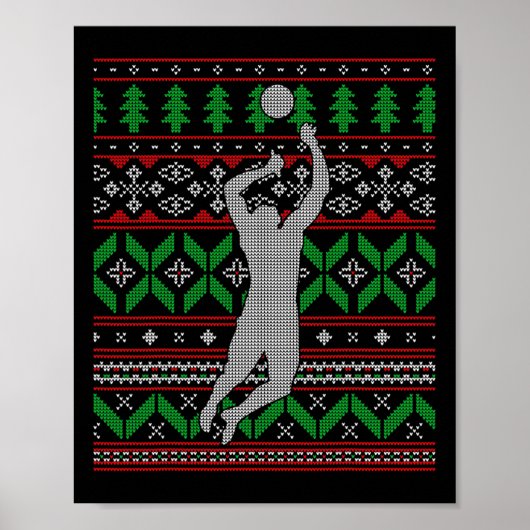 Volleybal Bump Set Spike College High School Happ Poster (Voorkant)
