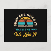 Volleybal Bump Set Spike It Volleybal Speler Briefkaart (Voorkant)