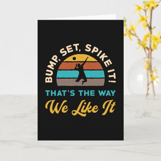 Volleybal Bump Set Spike It Volleybal Speler Kaart (Gele Bloem)