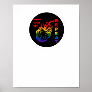 Volleybal Bump Spike Set Herhaal Poster