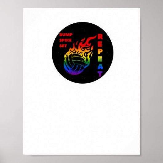 Volleybal Bump Spike Set Herhaal Poster (Voorkant)