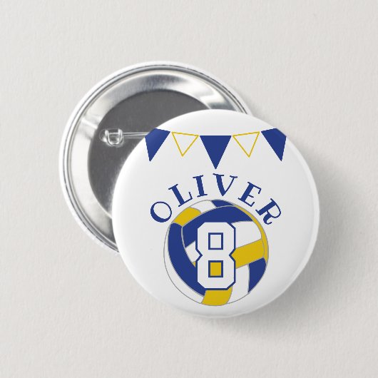 Volleybal Bunting Flags Kids Verjaardag Ronde Button 5,7 Cm (Voorkant /achterkant)