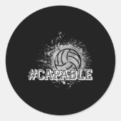 Volleybal Capable Premium Ronde Sticker (Voorkant)