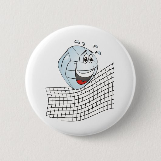 Volleybal Cartoon Ronde Button 5,7 Cm (Voorkant)