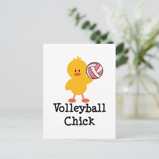 Volleybal Chick Briefkaart (Staand voorkant)