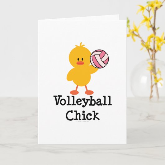 Volleybal Chick Wenskaart Kaart (Gele Bloem)