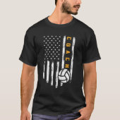 Volleybal Coach Amerikaanse Vlag Grappige Trainer  T-shirt (Voorkant)