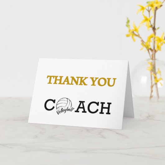 Volleybal Coach Bedankt kaart (Gele Bloem)