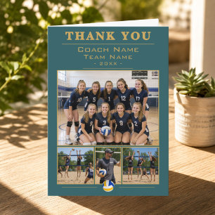 Volleybal Coach Collage Team 4 Foto Bedankkaart