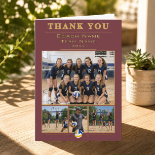 Volleybal Coach Collage Team 4 Foto Bedankkaart