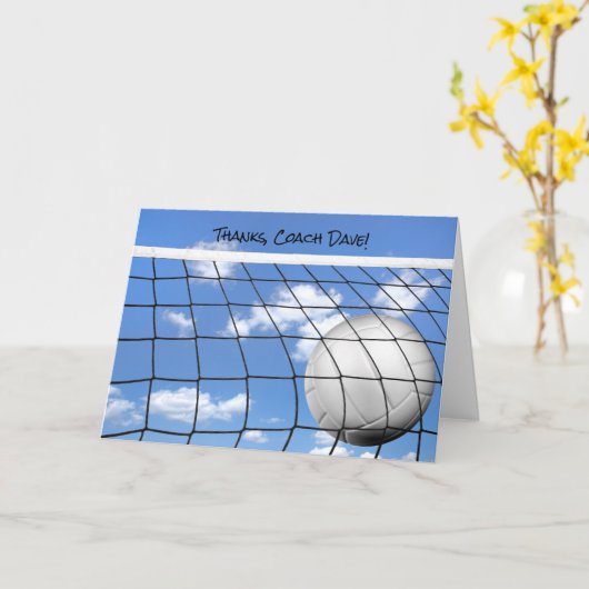 Volleybal coach dank u kaart (Gele Bloem)