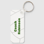 Volleybal coach gepersonaliseerde geschenken groen sleutelhanger (Achterkant)