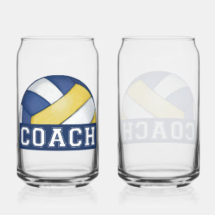 Volleybal coach glaswerk blikvorm glas