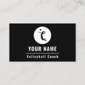 Volleybal Coach Instructeur Classy Zwart & Wit Visitekaartje (Voorkant)