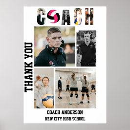 Volleybal Coach Senior Nacht Afstuderen Poster