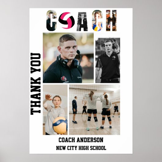 Volleybal Coach Senior Nacht Afstuderen Poster (Voorkant)