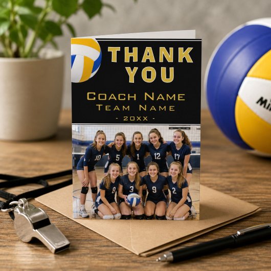 Volleybal Coach Speler Naam Foto Bedankkaart