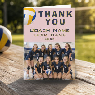 Volleybal Coach Speler Naam Foto Bedankkaart