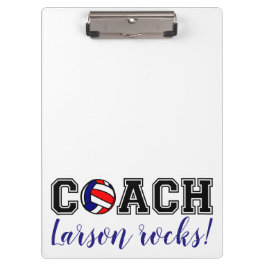 Volleybal coach sportteam dank u cadeau klembord