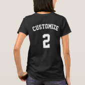 Volleybal Custom Team, Speler en Jersey Nummer T-shirt (Achterkant)