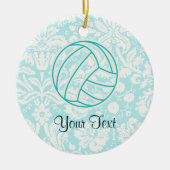 Volleybal; Cute Blauwgroen Keramisch Ornament (Voorkant)